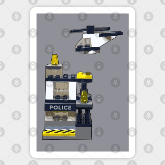 Brick Creations - Police Station Magnet by druscilla13